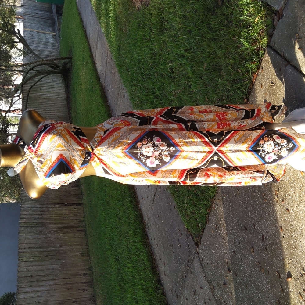 Miami CHIC Colorful sleeveless maxi dress L